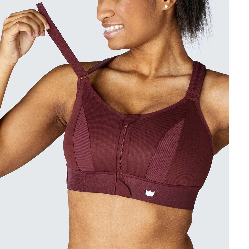 SHEFIT Plus‎ Size High Impact Ultimate Sports Bra in Wine Size 6Luxe